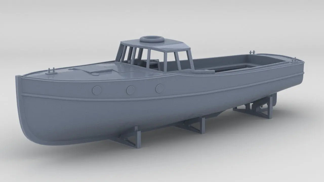 1/100 DKM 11m Launch Boat Resin3Dinteractive