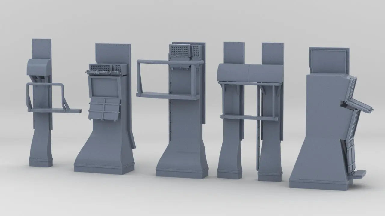 1/100 DKM Bismarck Forward Turret Vents Set Resin3Dinteractive