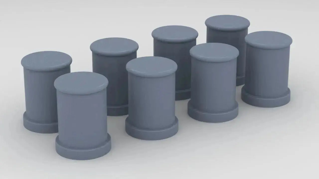 1/100 DKM Bismarck Medium Bollards Set (8pcs) - distefan 3d print