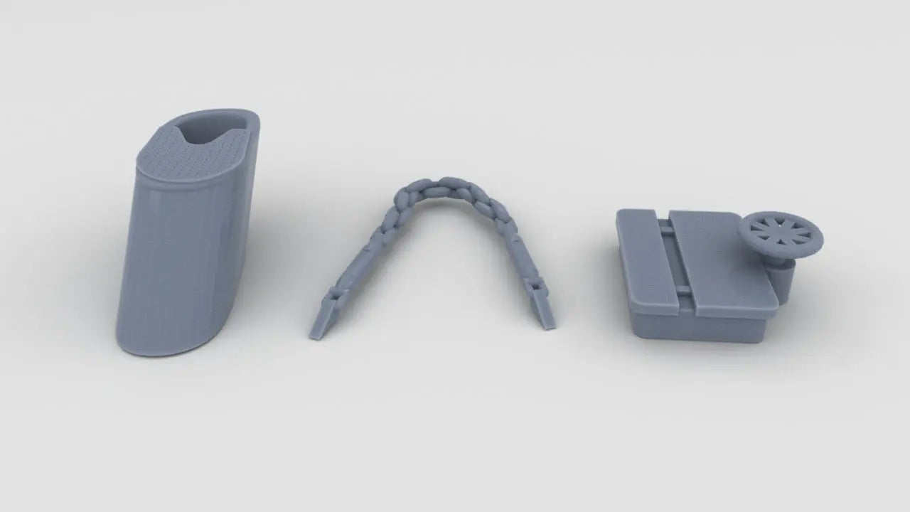 1/100 DKM Graf Spee Stern Anchor Stopper Chain Resin3Dinteractive