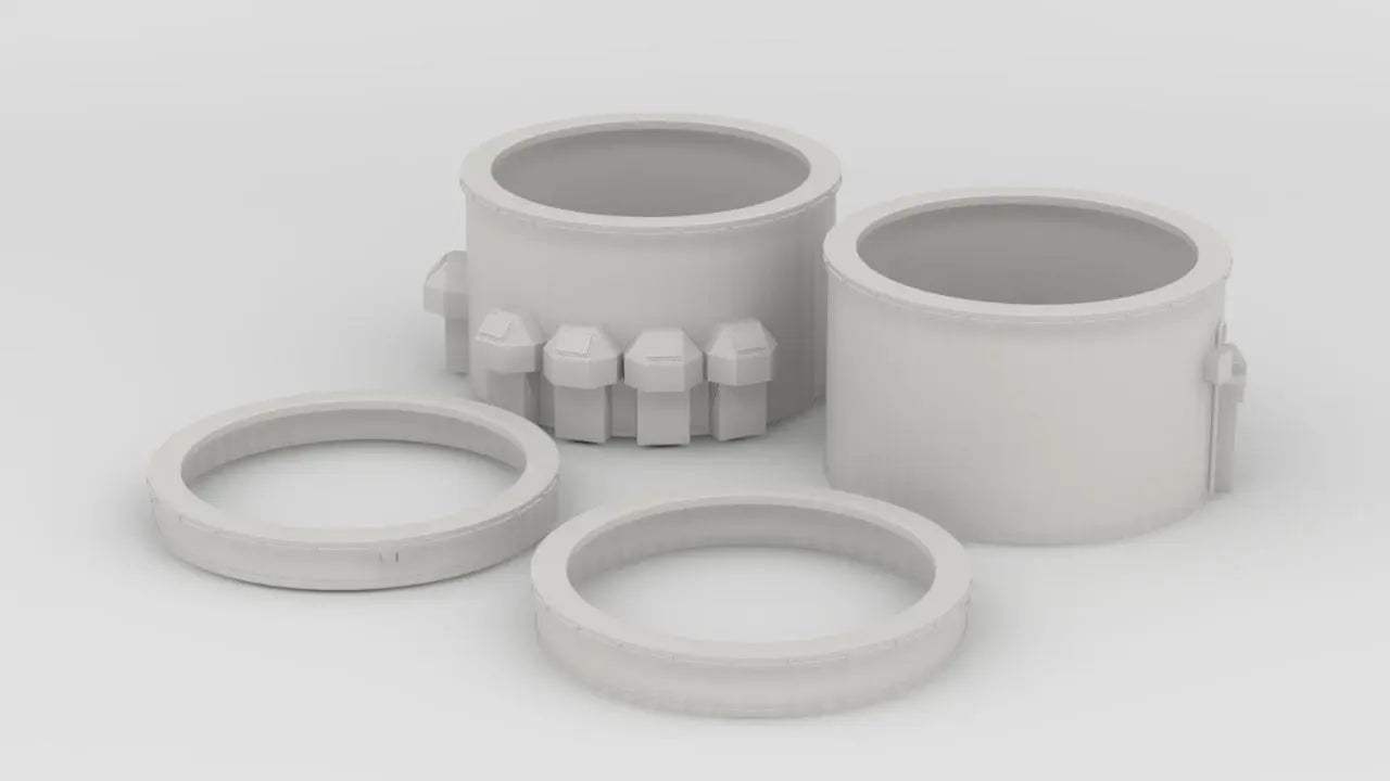 1/100 DKM Prinz Eugen Barbettes Set - distefan 3d print