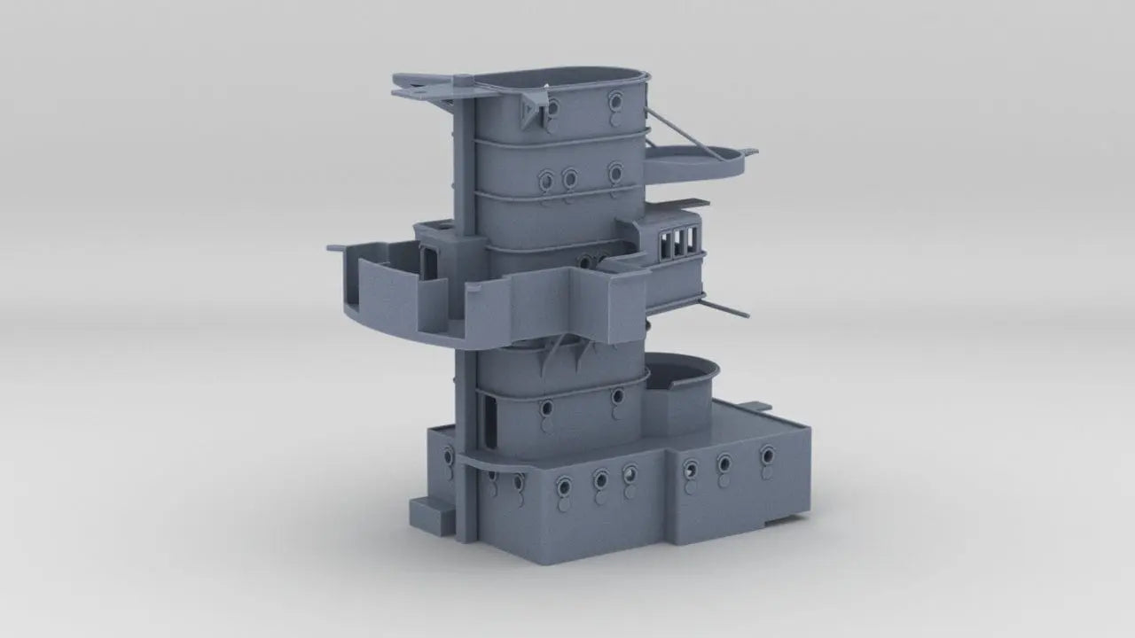1/100 DKM Prinz Eugen Forward Deck 4 (Command Bridge) - distefan 3d print