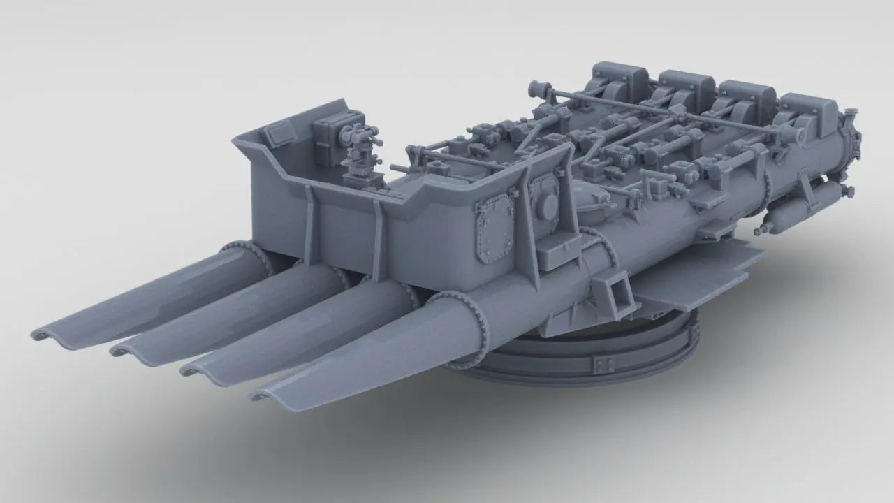 1/100 DKM Quadruple 533 mm Torpedo Tubes Resin3Dinteractive