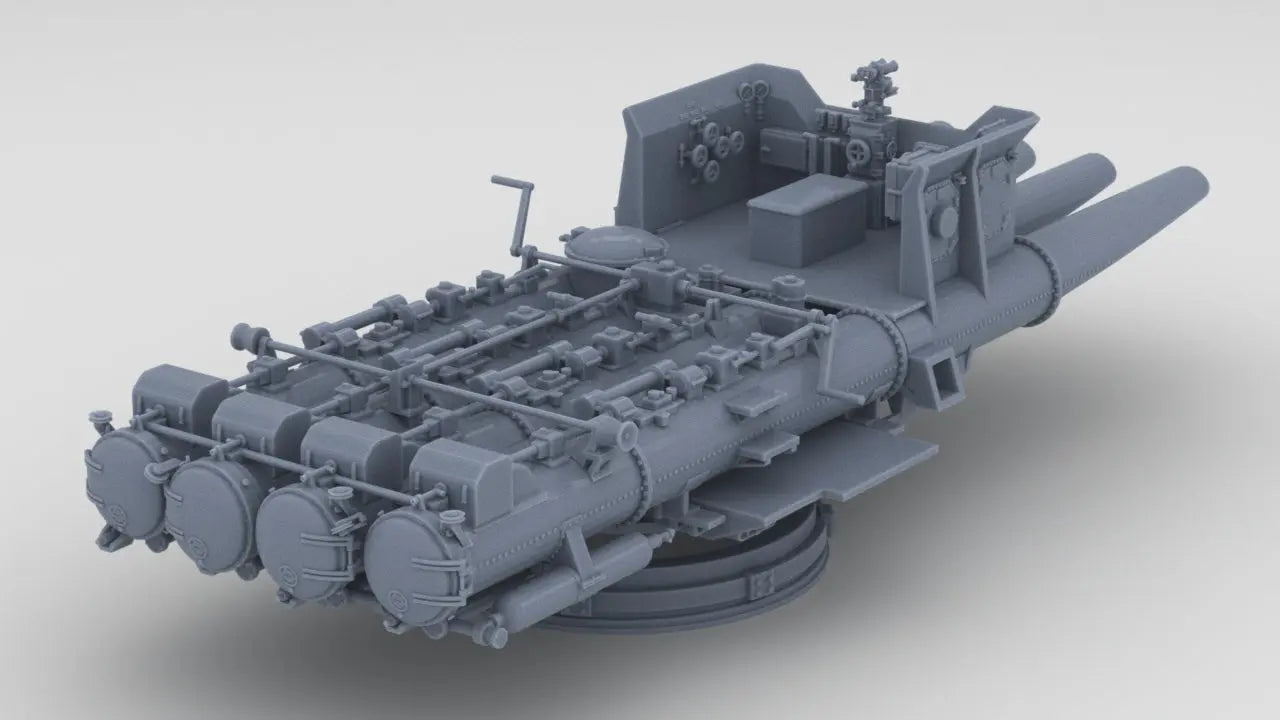 1/100 DKM Quadruple 533 mm Torpedo Tubes Resin3Dinteractive