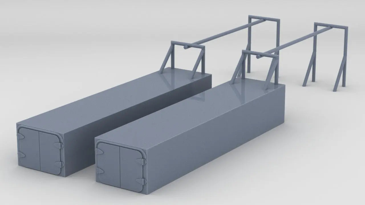 1/100 DKM Scharnhorst Torpedo Storage Box Set (2pcs) Resin3Dinteractive