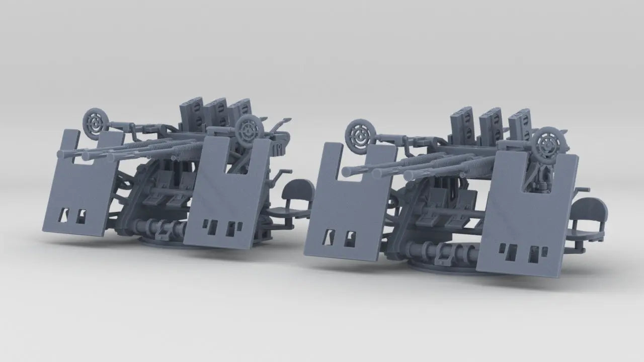 1/100 IJN Type 96 25mm Triple MG w/ Shield Set (2pcs) Resin3Dinteractive