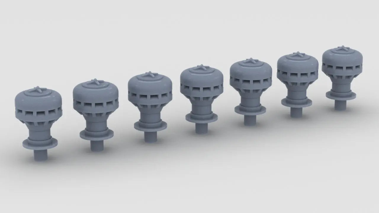 1/100 Italy Roma Mushroom Diam 2.5mm A Set (7pcs) Resin3Dinteractive