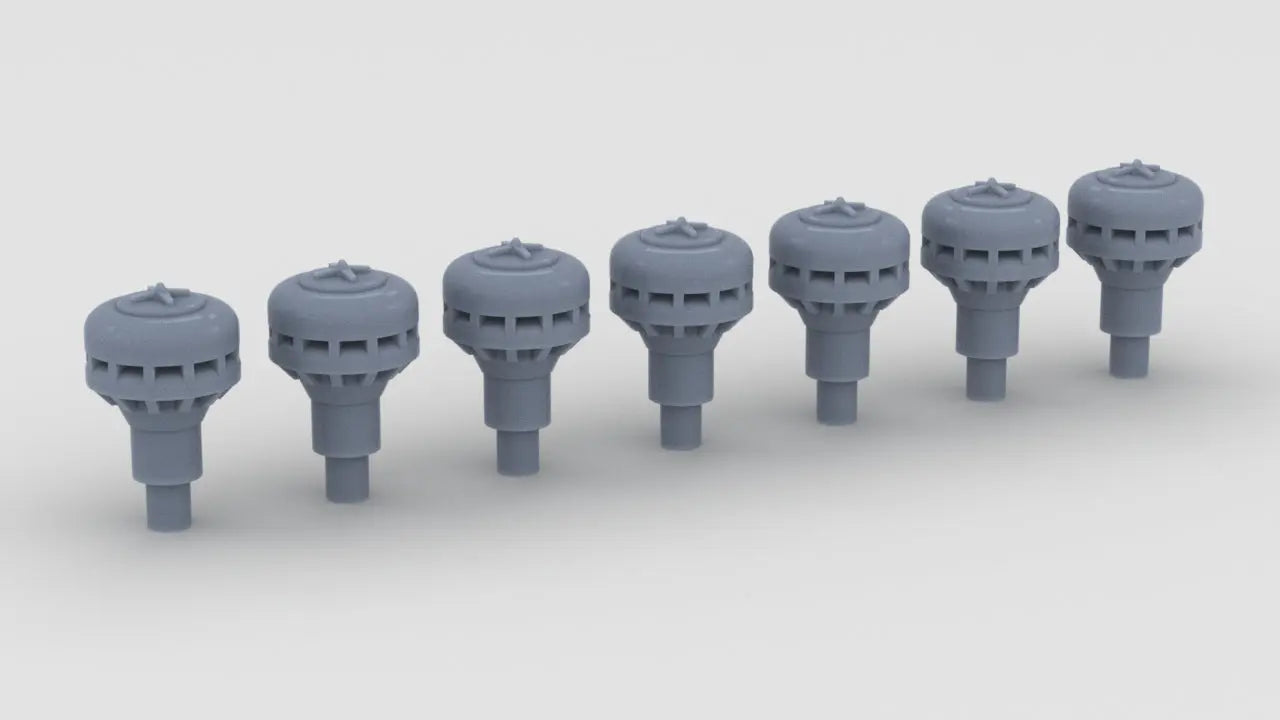 1/100 Italy Roma Mushroom Diam 2.5mm Set (7pcs) Resin3Dinteractive