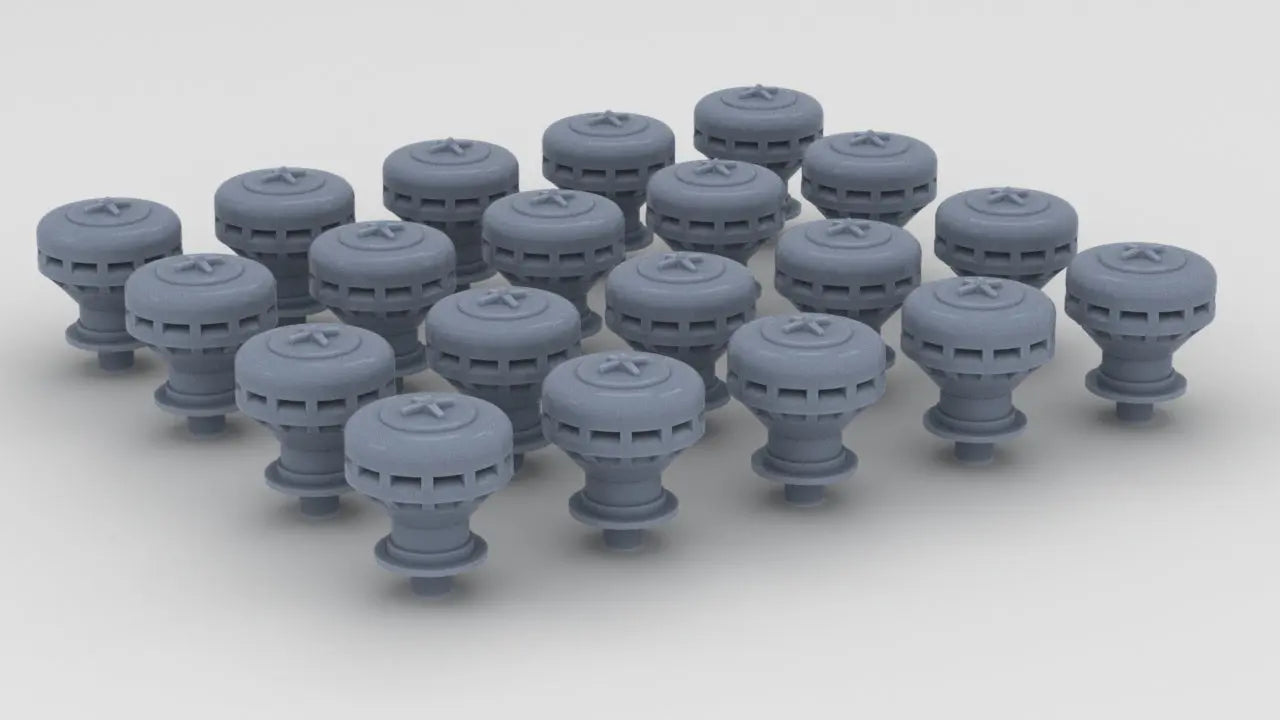 1/100 Italy Roma Mushroom Diam 3.5mm A Set (20pcs) Resin3Dinteractive