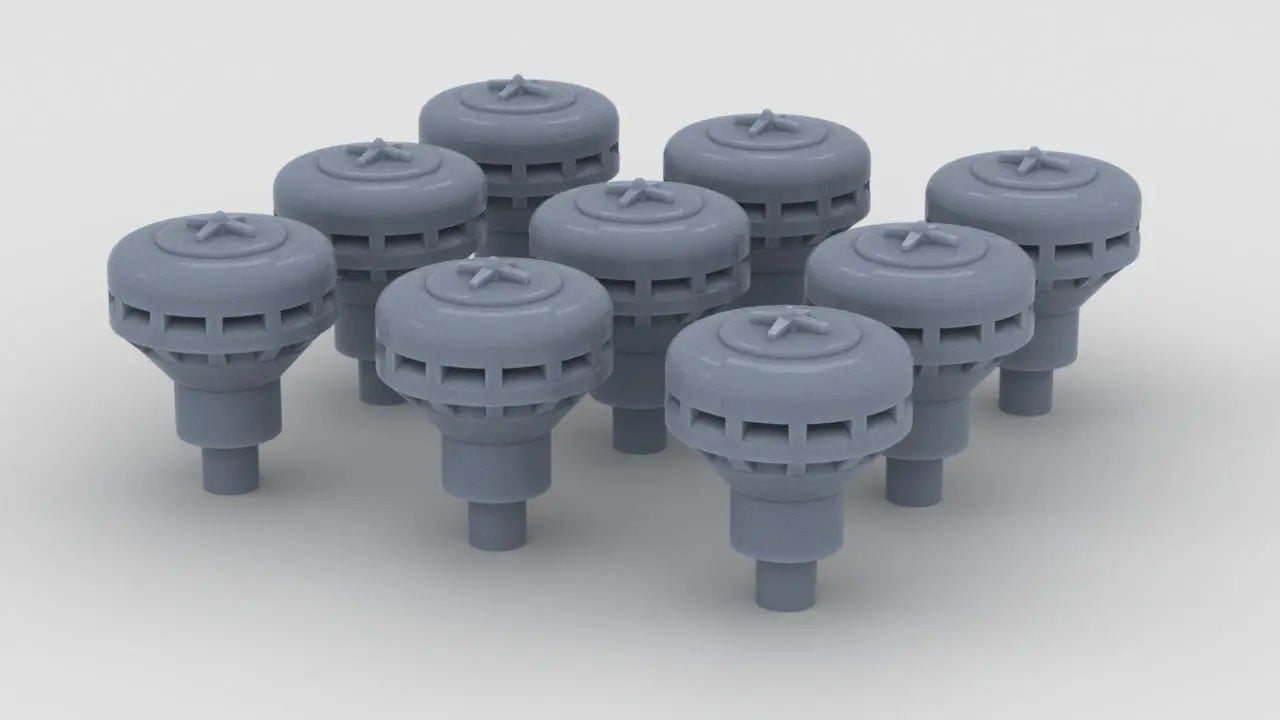 1/100 Italy Roma Mushroom Diam 3.5mm Set (9pcs) Resin3Dinteractive
