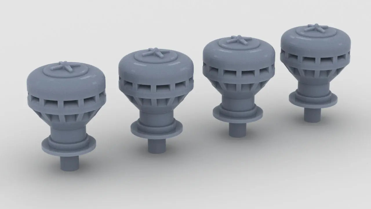 1/100 Italy Roma Mushroom Diam 3mm A Set (4pcs) Resin3Dinteractive