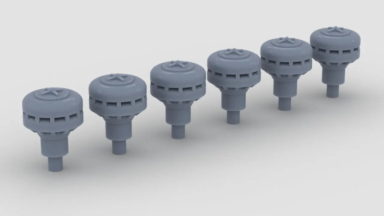 1/100 Italy Roma Mushroom Diam 3mm Set (6pcs) Resin3Dinteractive