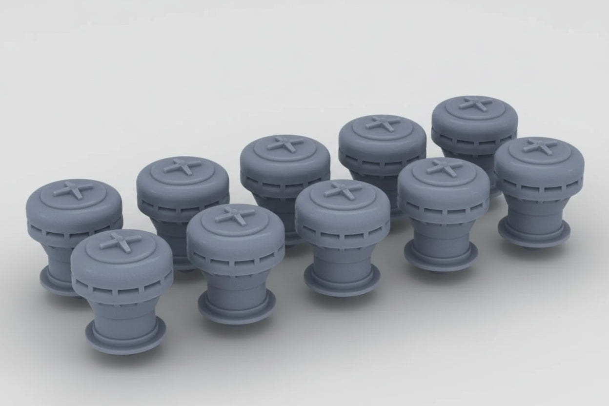 1/100 Italy Roma Mushroom Diam 4.5mm A Set (10pcs) Resin3Dinteractive