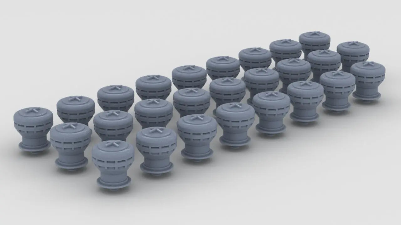 1/100 Italy Roma Mushroom Diam 5mm A Set (26pcs) Resin3Dinteractive