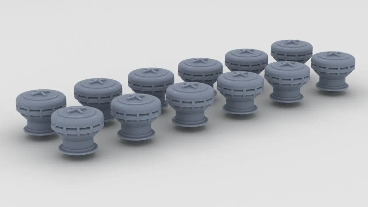 1/100 Italy Roma Mushroom Diam 6mm A Set (12pcs) - distefan 3d print