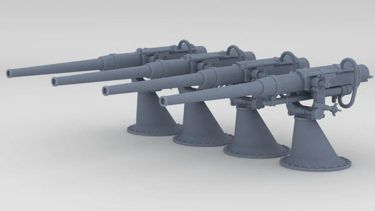 1/100 Russian 75mm/50 Cal. Gun Set (4pcs) Resin3Dinteractive