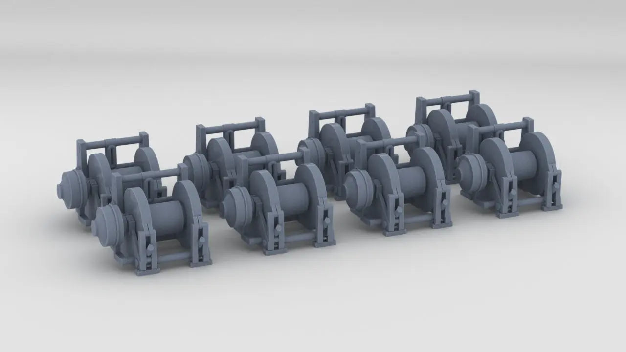 1/100 YTB Tugboat Ape Winch L-Side Set (8pcs) - distefan 3d print