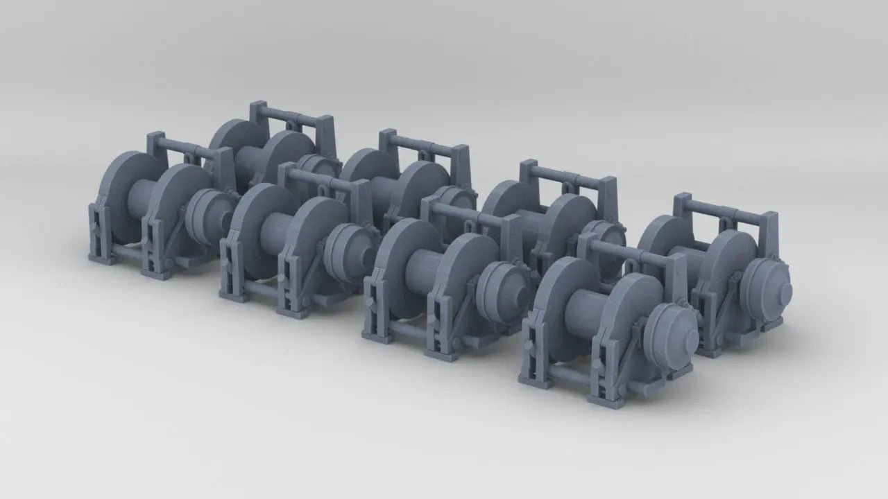 1/100 YTB Tugboat Ape Winch R-Side Set (8pcs) - distefan 3d print