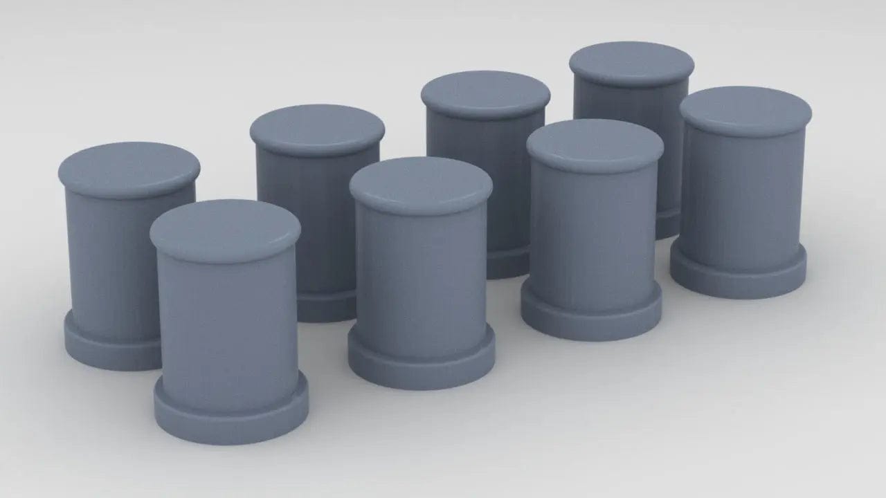 1/100 Bismarck Medium Bollards Set (8pcs) - distefan 3d print