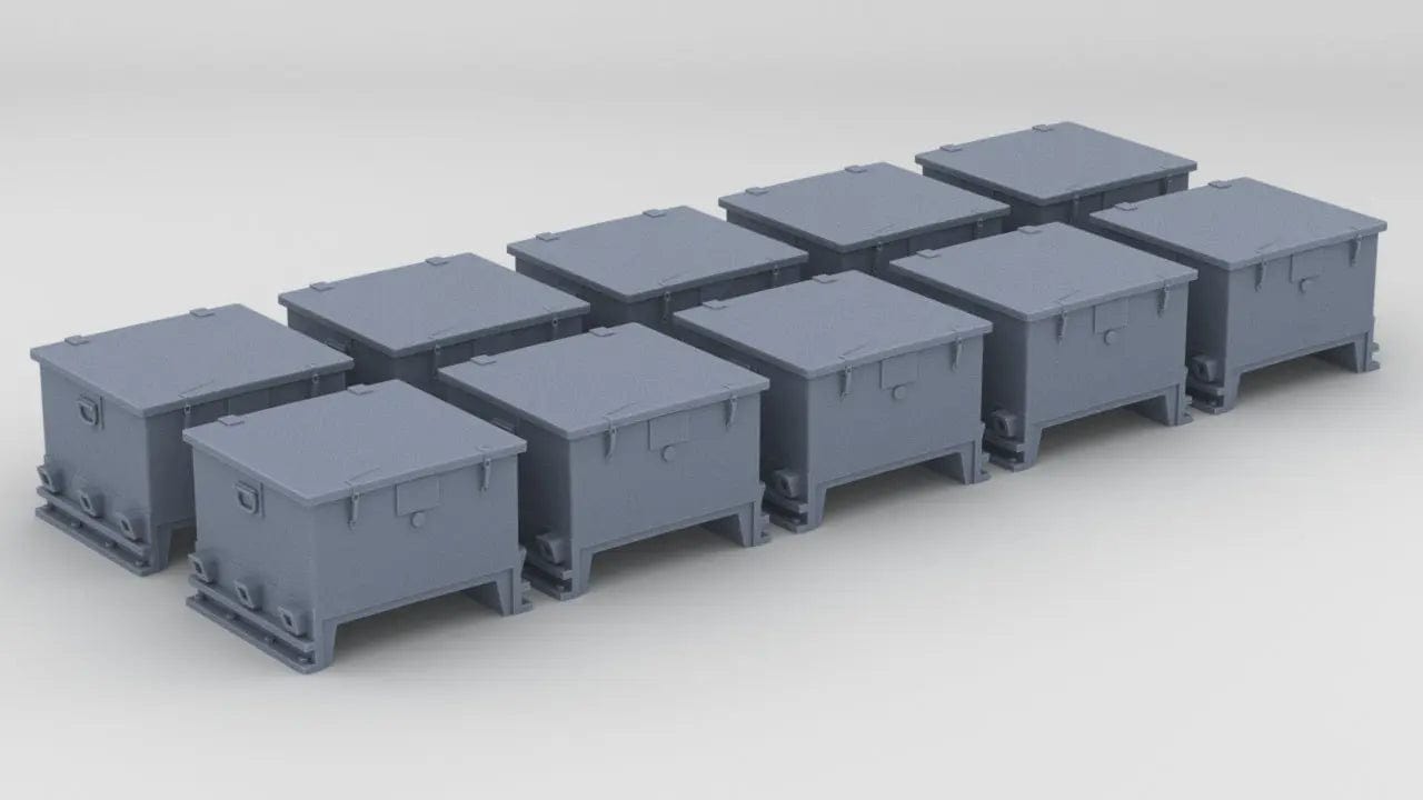 1/100 DKM 3.7 cm Ammo Locker set (10pcs) - distefan 3d print