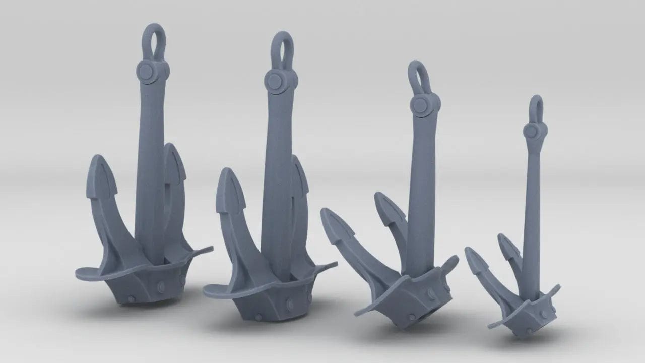 1/100 DKM Bismarck Anchor Set (4pcs) - distefan 3d print