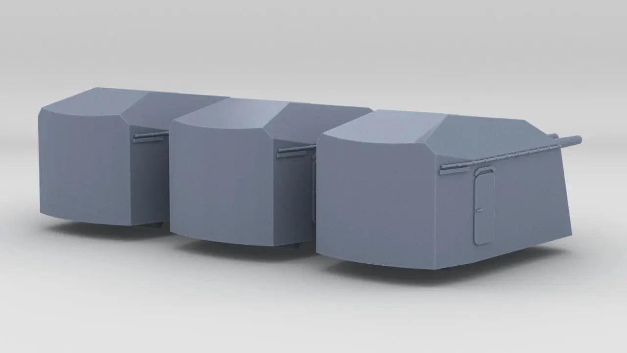 1/100 DKM Destroyer Z46 Turrets Set (3pcs) - distefan 3d print