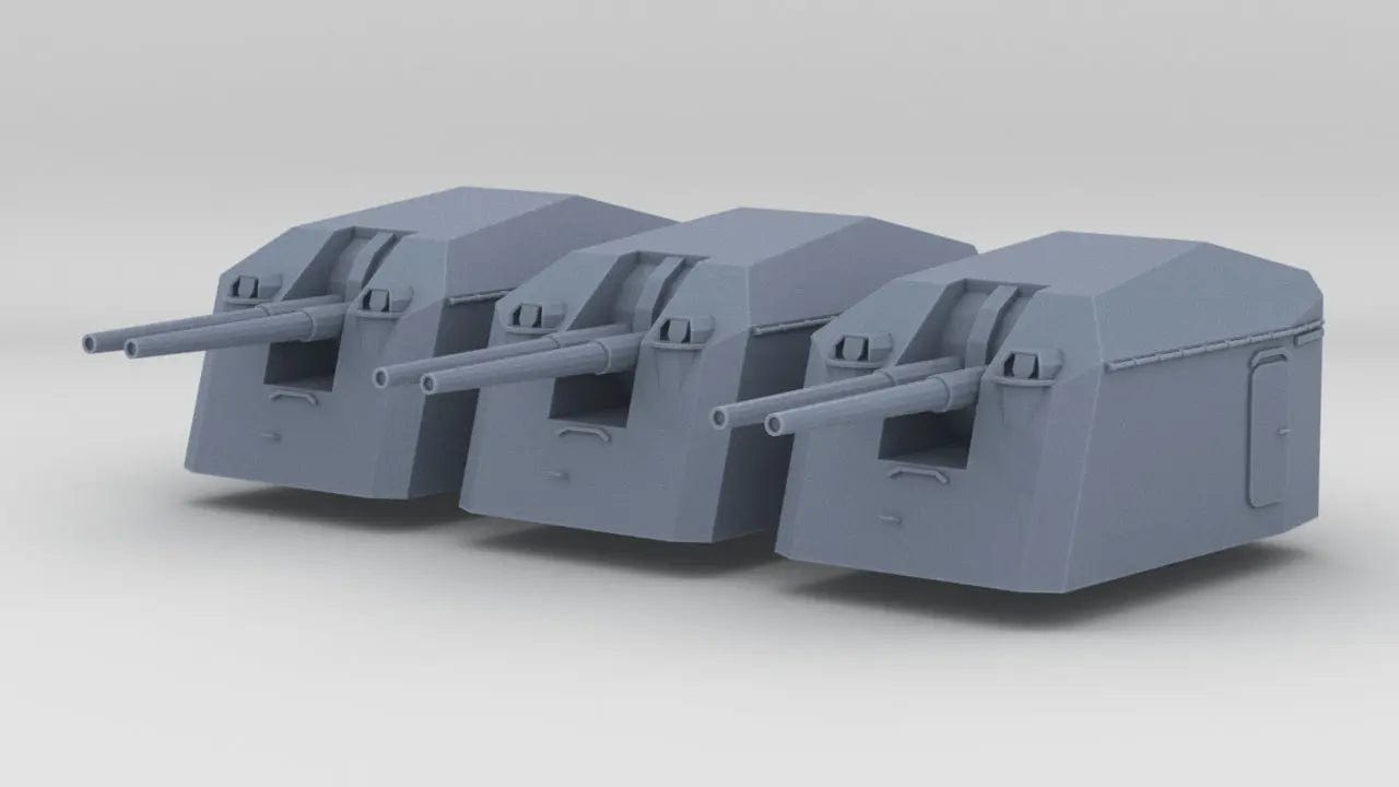 1/100 DKM Destroyer Z46 Turrets Set (3pcs) - distefan 3d print