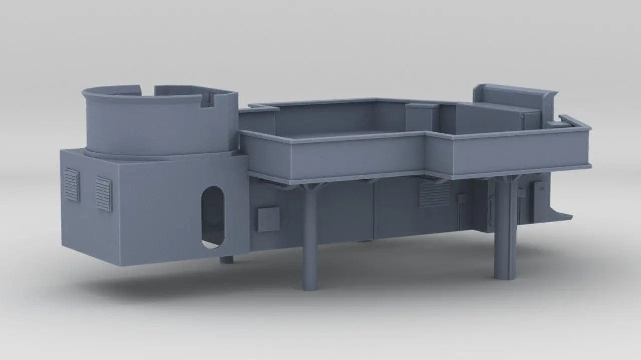 1/100 DKM Narvik Z37 Amidships Structure - distefan 3d print