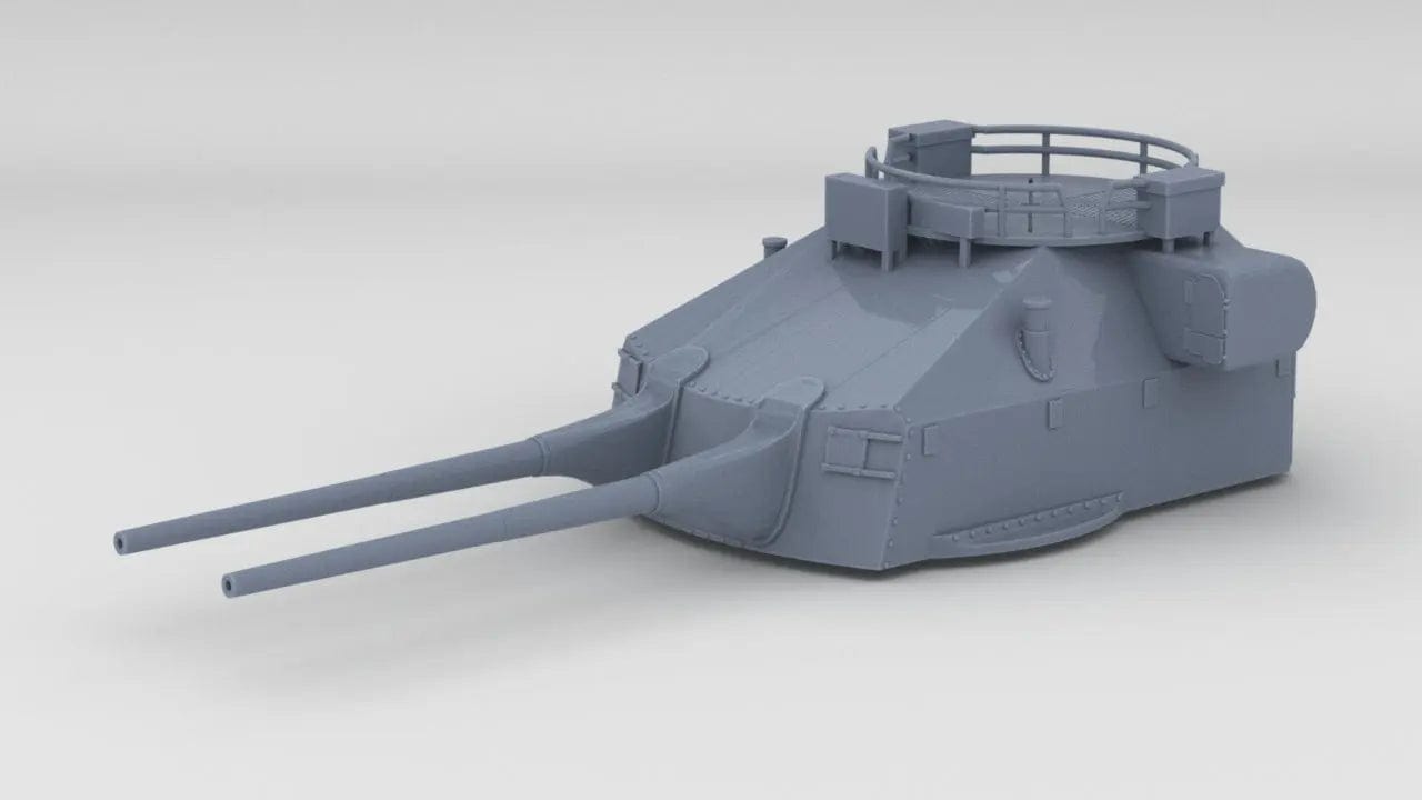 1/100 DKM Prinz Eugen 20.3cm (8in) SK L/60 Gun Turret w/ RF - distefan 3d print