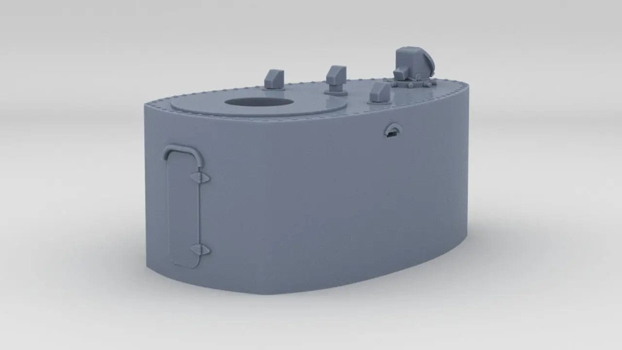 1/100 DKM Prinz Eugen Aft Deck Rangefinder Control Post - distefan 3d print