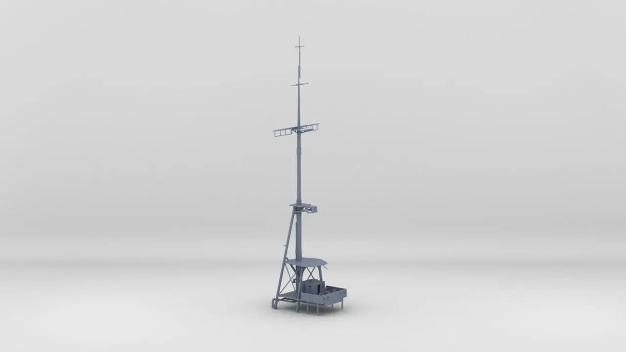 1/100 DKM Prinz Eugen Aft Mast - distefan 3d print