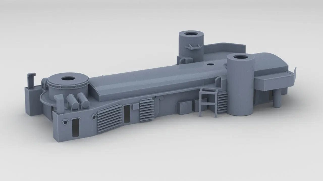 1/100 DKM Prinz Eugen Amidships Deck 2 Hangar - distefan 3d print