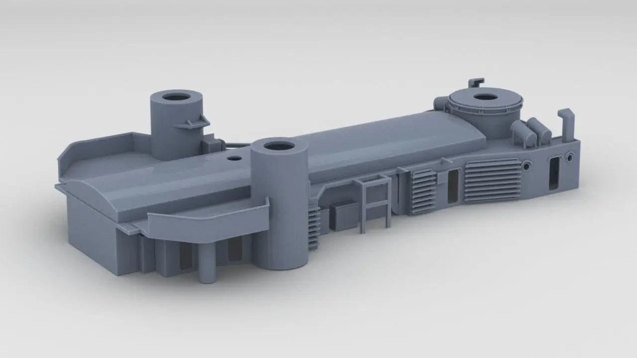 1/100 DKM Prinz Eugen Amidships Deck 2 Hangar - distefan 3d print