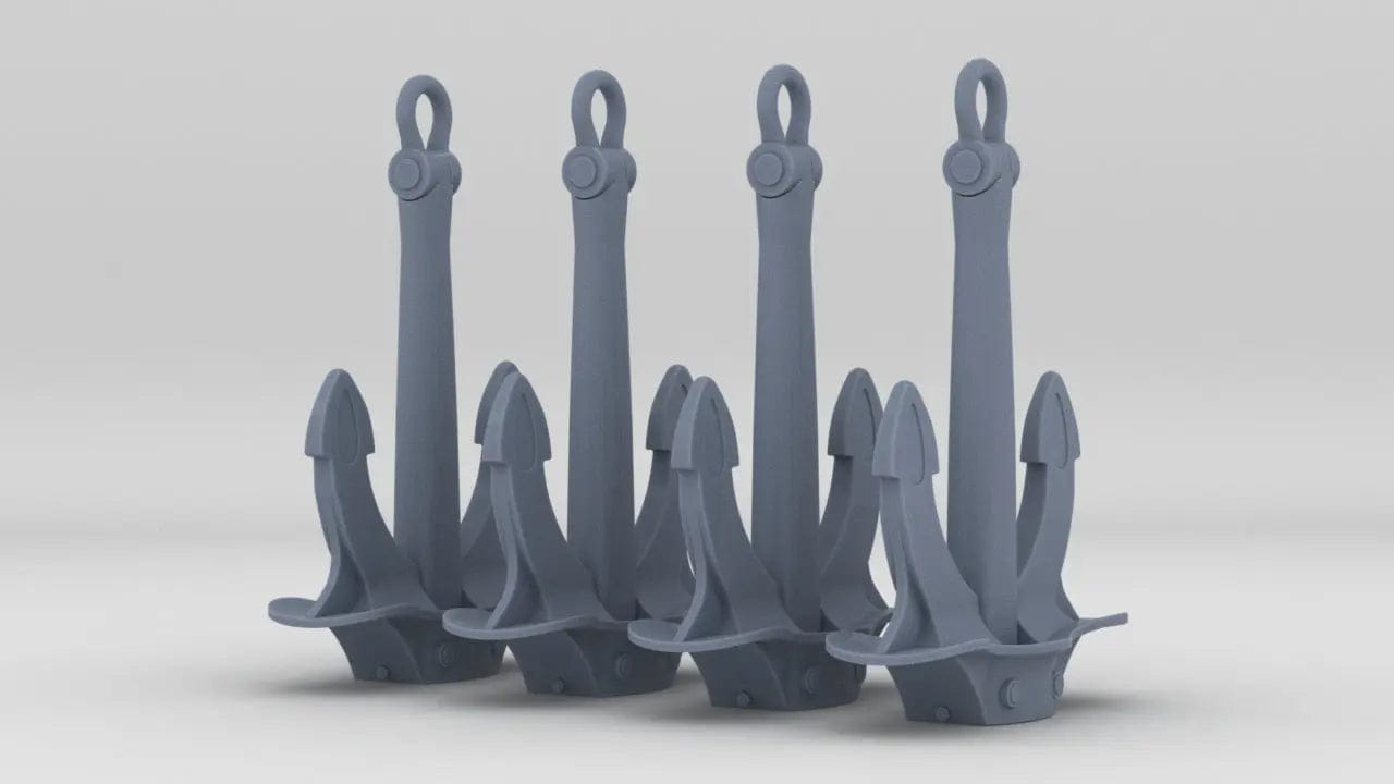 1/100 DKM Prinz Eugen Anchor Set (4pcs) - distefan 3d print