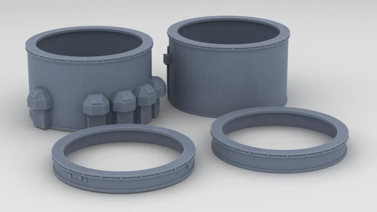 1/100 DKM Prinz Eugen Barbettes Set (4pcs)- distefan 3d print