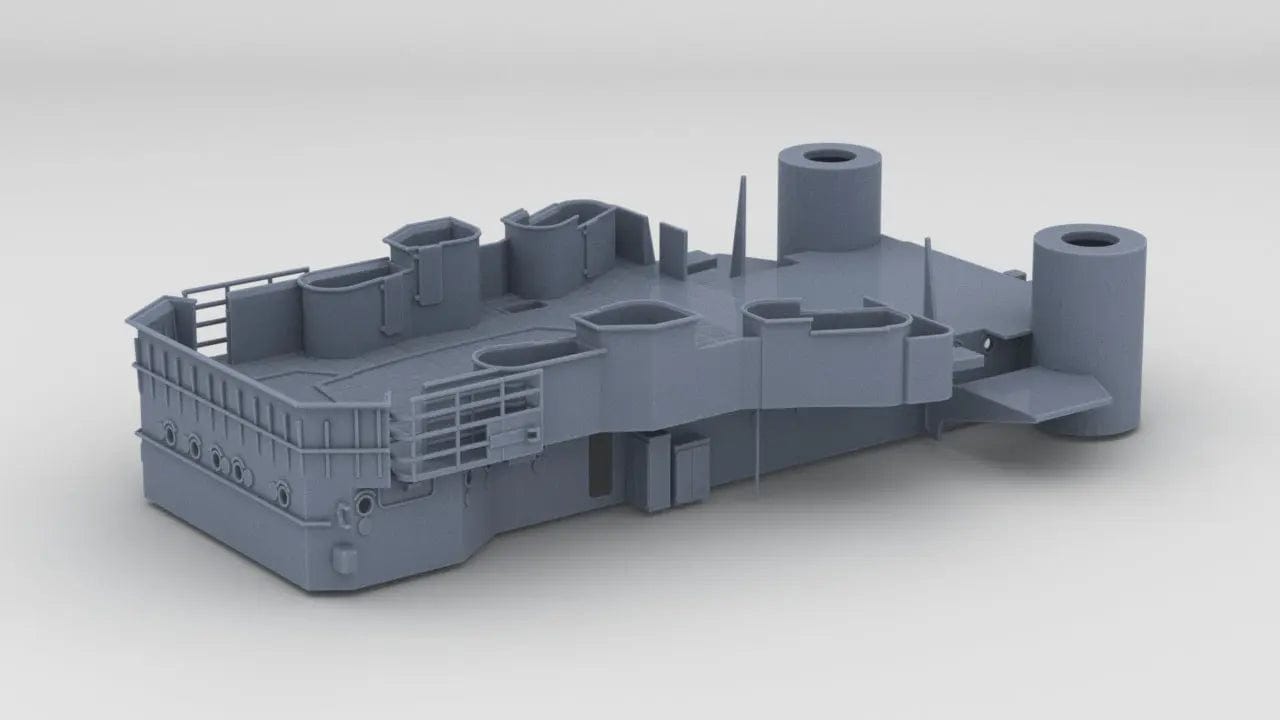 1/100 DKM Prinz Eugen Forward Deck 3 - distefan 3d print