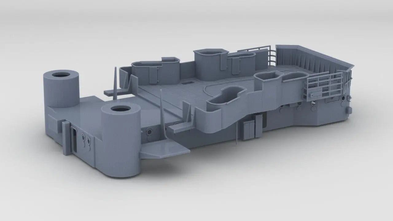 1/100 DKM Prinz Eugen Forward Deck 3 - distefan 3d print