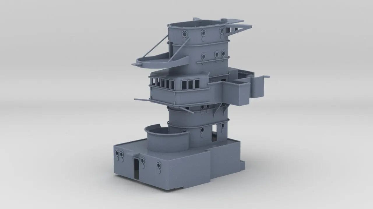 1/100 DKM Prinz Eugen Forward Deck 4 (Command Bridge) - distefan 3d print