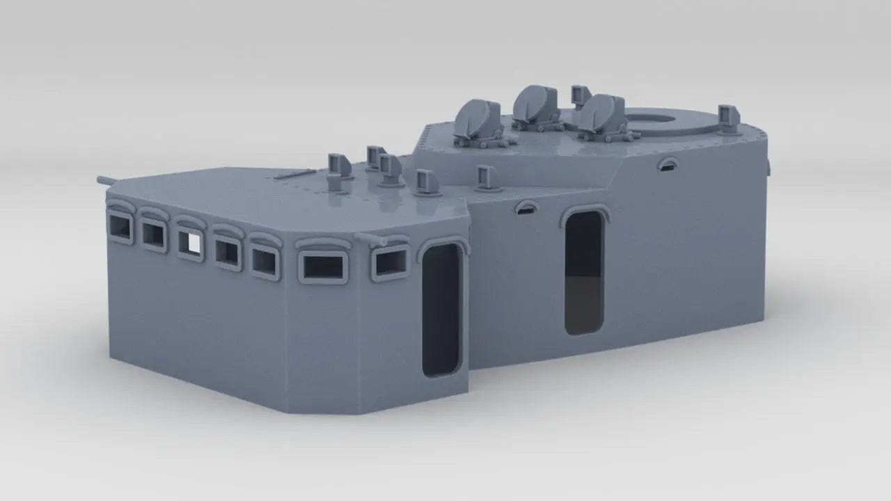 1/100 DKM Prinz Eugen Forward Deck 5 RF Control Post - distefan 3d print