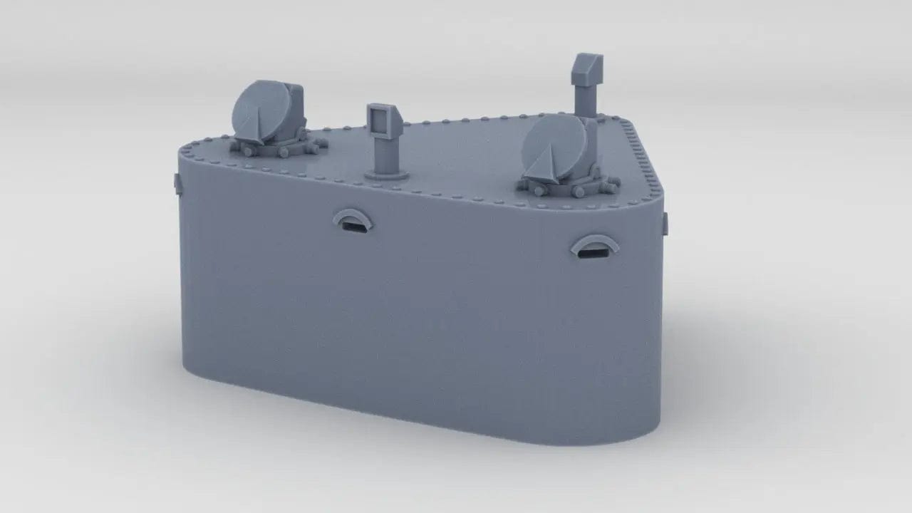 1/100 DKM Prinz Eugen Forward Deck 6 RF Control Post - distefan 3d print