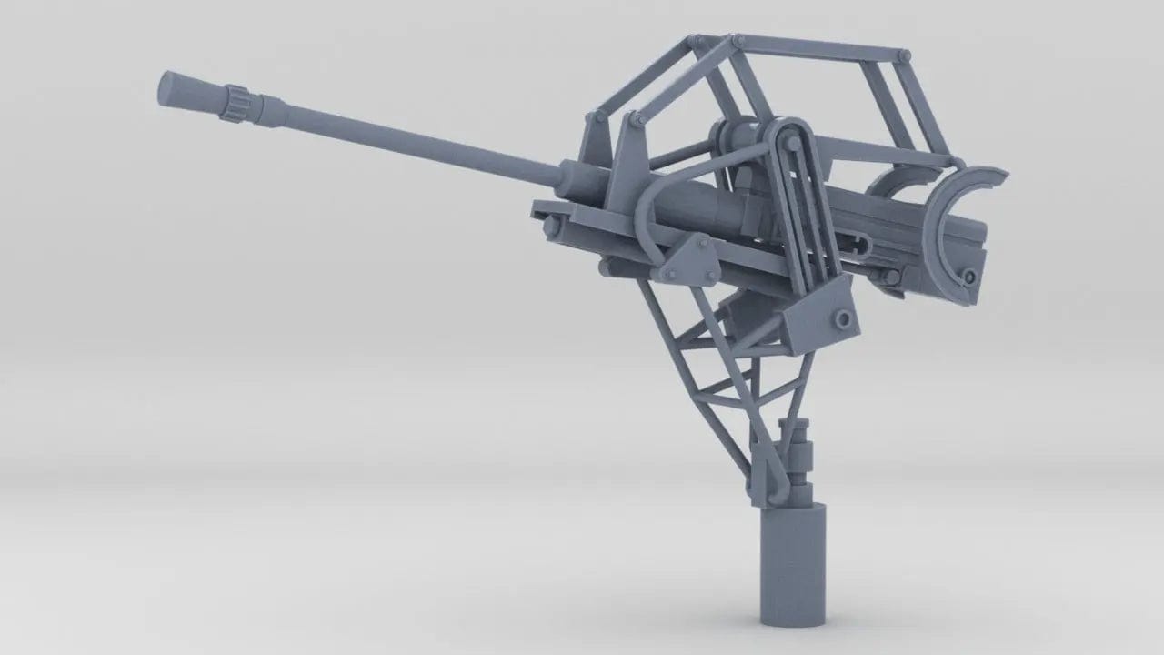 1/100 DKM Schnellboot Mount w. 20mm Gun - distefan 3d print