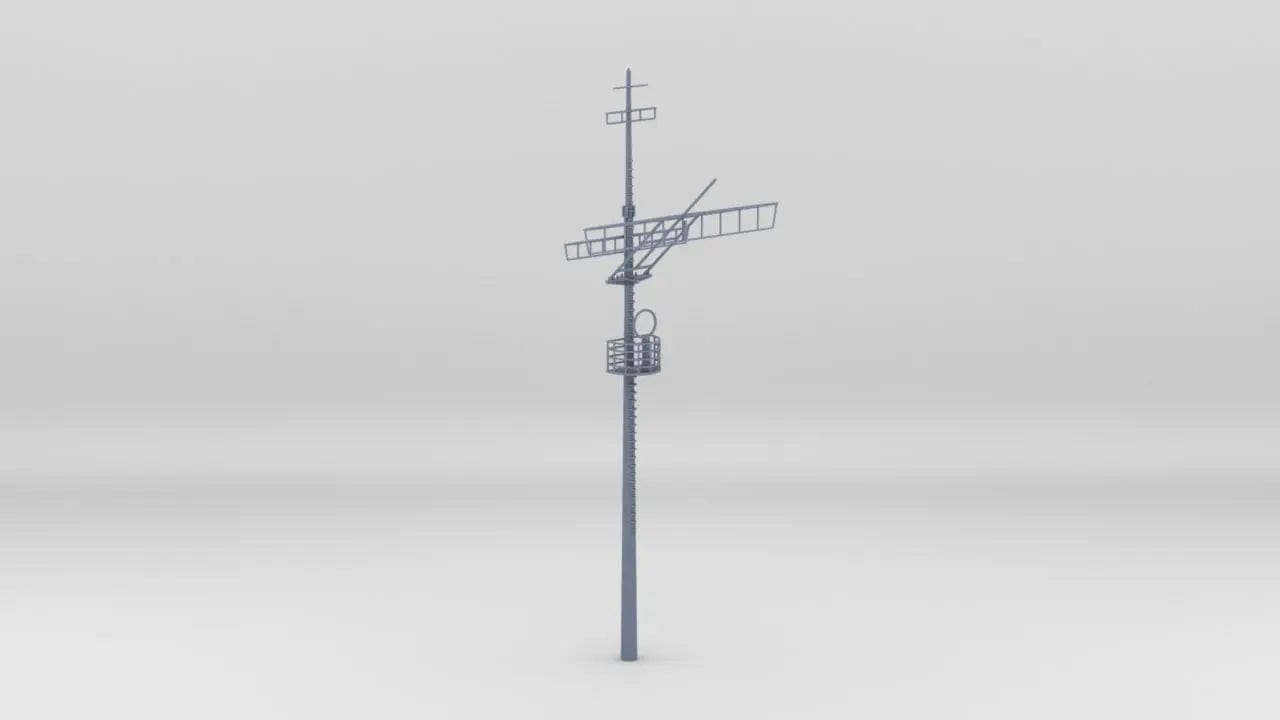 1/100 DKM Tirpitz Aft Mast - distefan 3d print