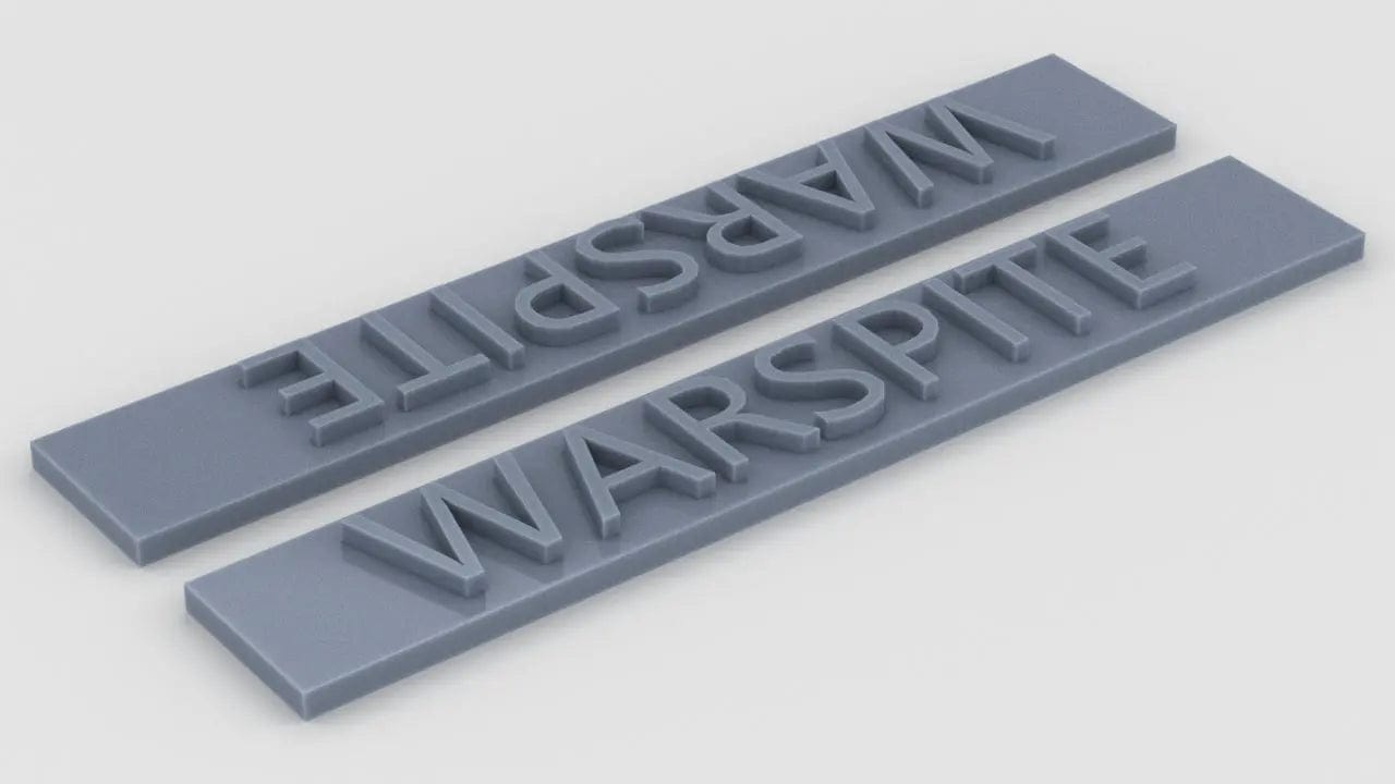 1/100 HMS Warspite Nameplate Set (2pcs) - distefan 3d print