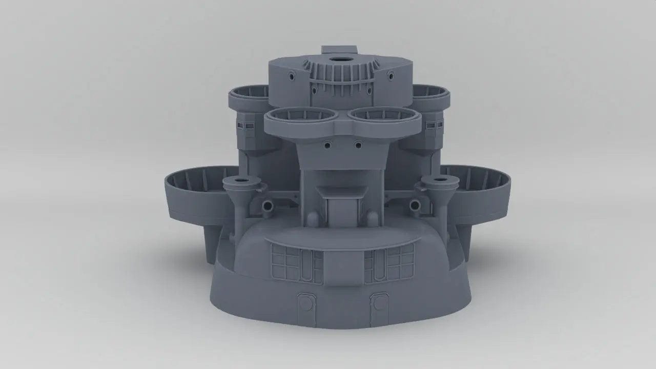 1/100 IJN Yamato Aft Tower Superstructure - distefan 3d print
