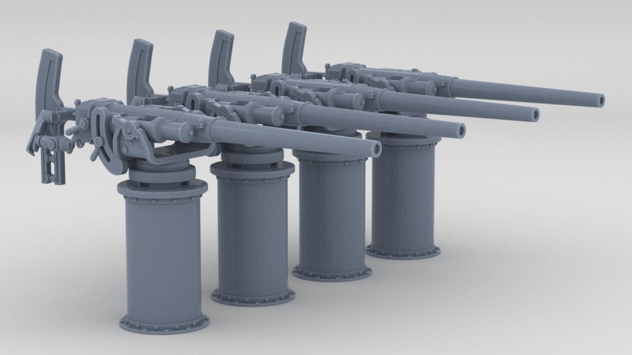1/100 RN QF 3 Pounder (46mm) Hotchkiss Set (4pcs) - distefan 3d print