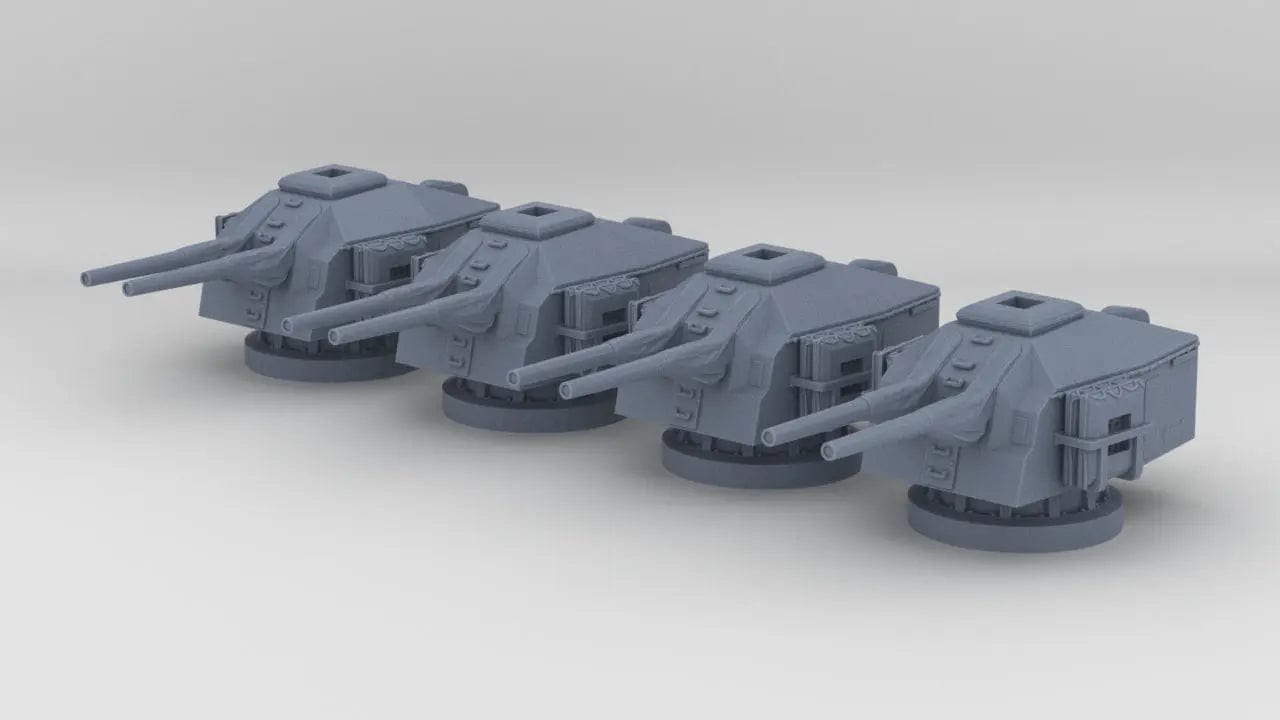 1/1200 DKM 15cm TK C-36 1936A Mob Twin Turret Set (4pcs) - distefan 3d print