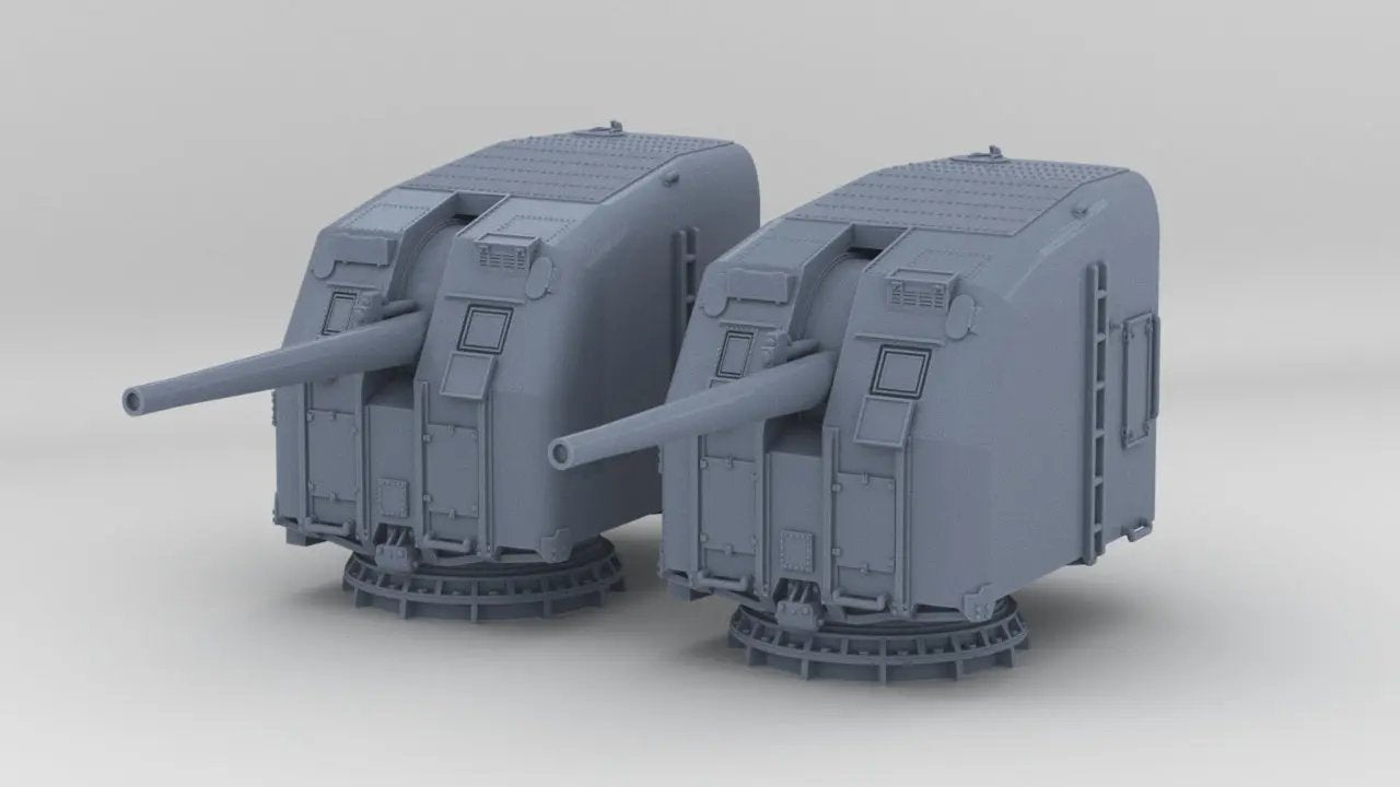 1/125 USN 5"/38 Cal. Gun Mounts Hard Set (2pcs) - distefan 3d print