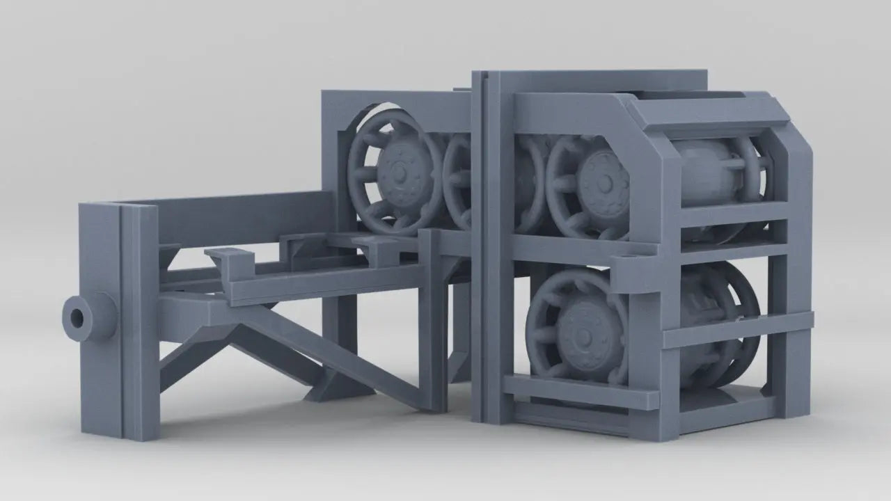 1/125 USN Depth Charge Thrower Rack Port Loaded Resin3Dinteractive