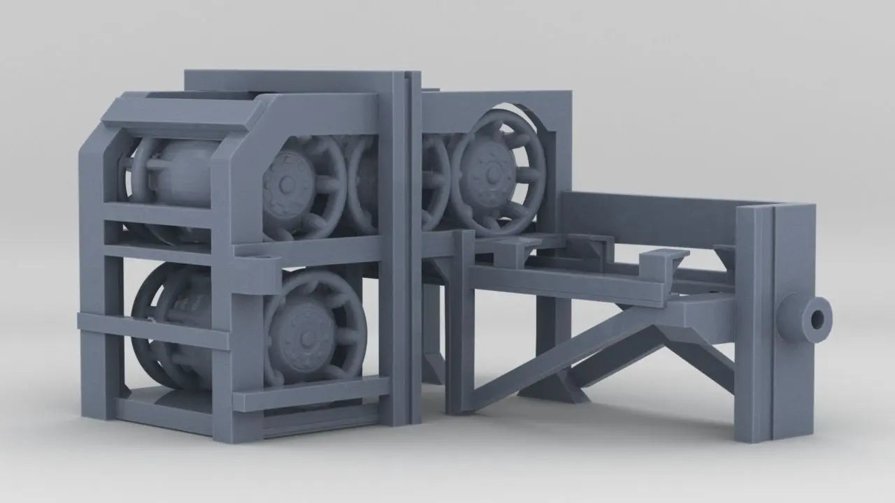 1/125 USN Depth Charge Thrower Rack Starboard Loaded Resin3Dinteractive