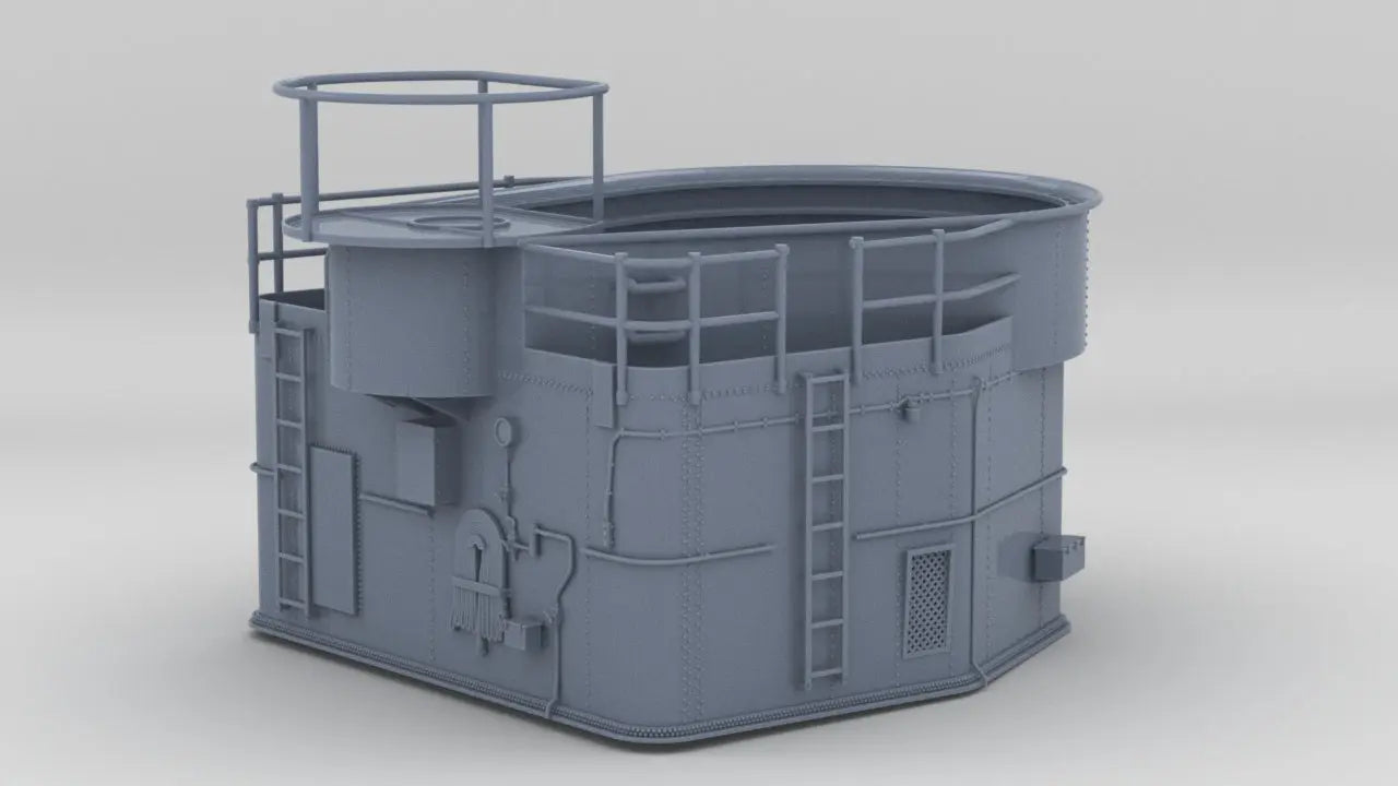 1/125 USS Fletcher Aft 40mm Tub Platform Resin3Dinteractive